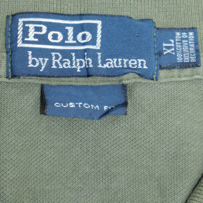 Ralph Lauren Men's Green Custom Fit Polo Shirt XL Cotton Classic Style