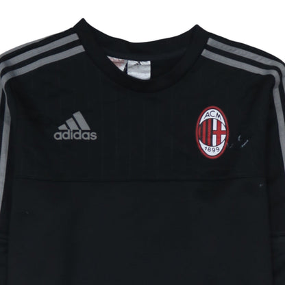 Adidas Boys Black AC Milan Football Sweatshirt 15-16 Years Pullover Top