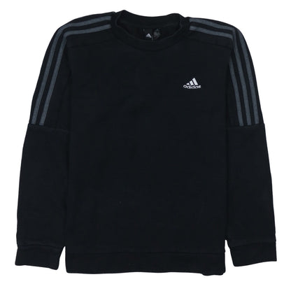 Adidas Men's Black Small Crew Neck Pullover Sweatshirt