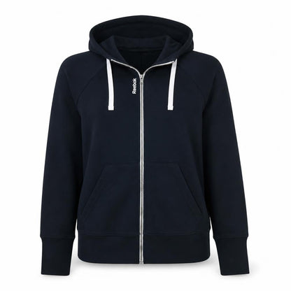 Reebok Women's Black Full Zip Hoodie Size L Cotton Blend