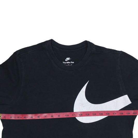 Nike Men's Black Graphic Logo Crew Neck Cotton T-Shirt Size M