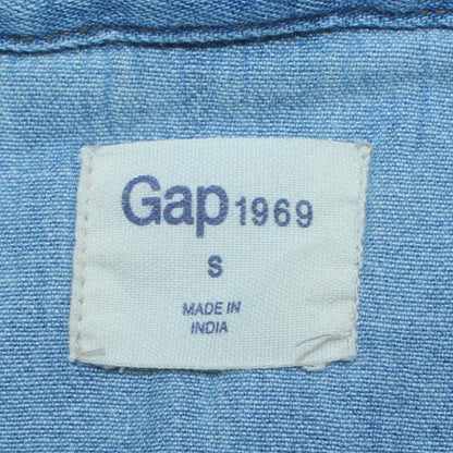 Gap Women Blue Denim Button-Up Long Sleeve Shirt Size S