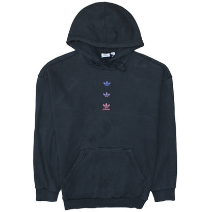 Adidas Womens Black Pullover Hoodie Size 8 Cotton Logo Graphic