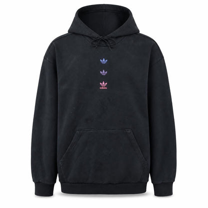 Adidas Womens Black Pullover Hoodie Size 8 Cotton Logo Graphic