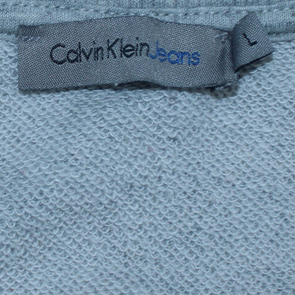 Calvin Klein Jeans Women Grey Logo Crew Neck Sweatshirt L