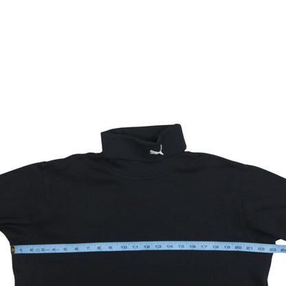 Puma Men's Black Roll Neck Long Sleeve Cotton T-Shirt Size M