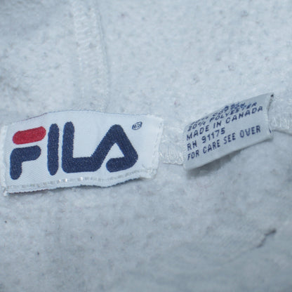 Fila Women Grey Pullover Hoodie Cotton Blend Logo Print M