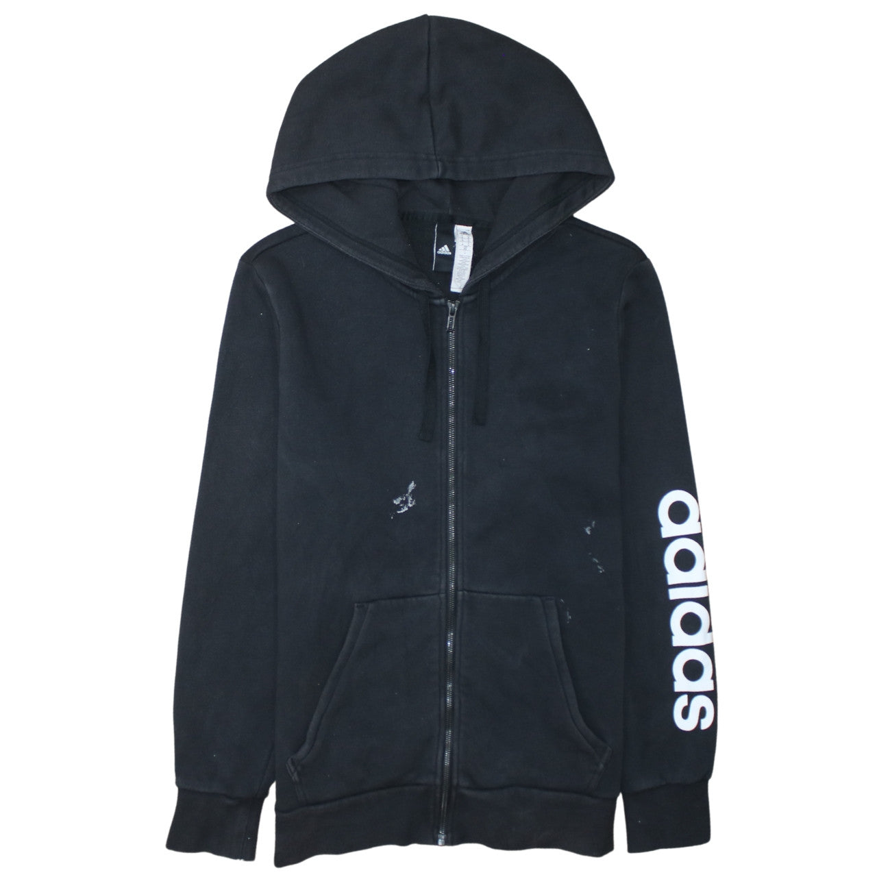 Adidas Men's Black Full Zip Hoodie Size M Sports Logo Fleece