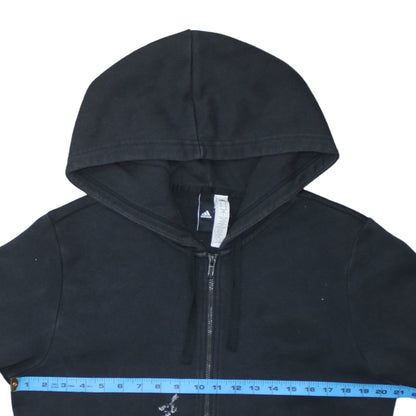 Adidas Men's Black Full Zip Hoodie Size M Sports Logo Fleece