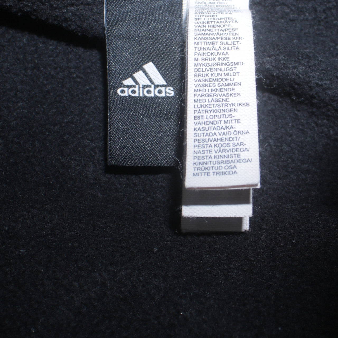 Adidas Men's Black Full Zip Hoodie Size M Sports Logo Fleece