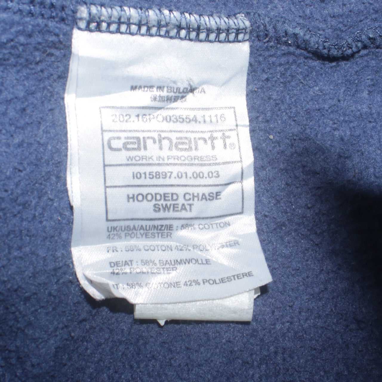 Carhartt Men Blue XL Pullover Hoodie Cotton Blend Fleece