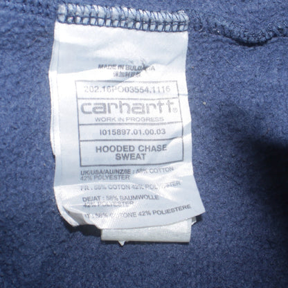 Carhartt Men Blue XL Pullover Hoodie Cotton Blend Fleece