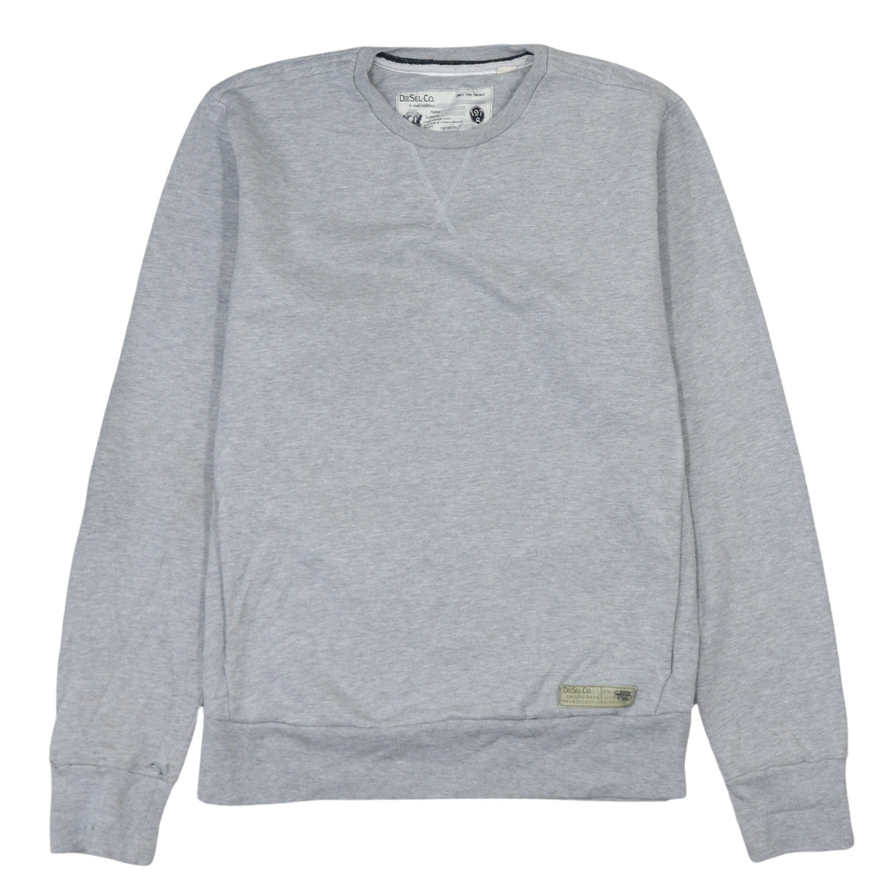Diesel Men Grey Cotton Crew Neck Pullover Sweatshirt Medium