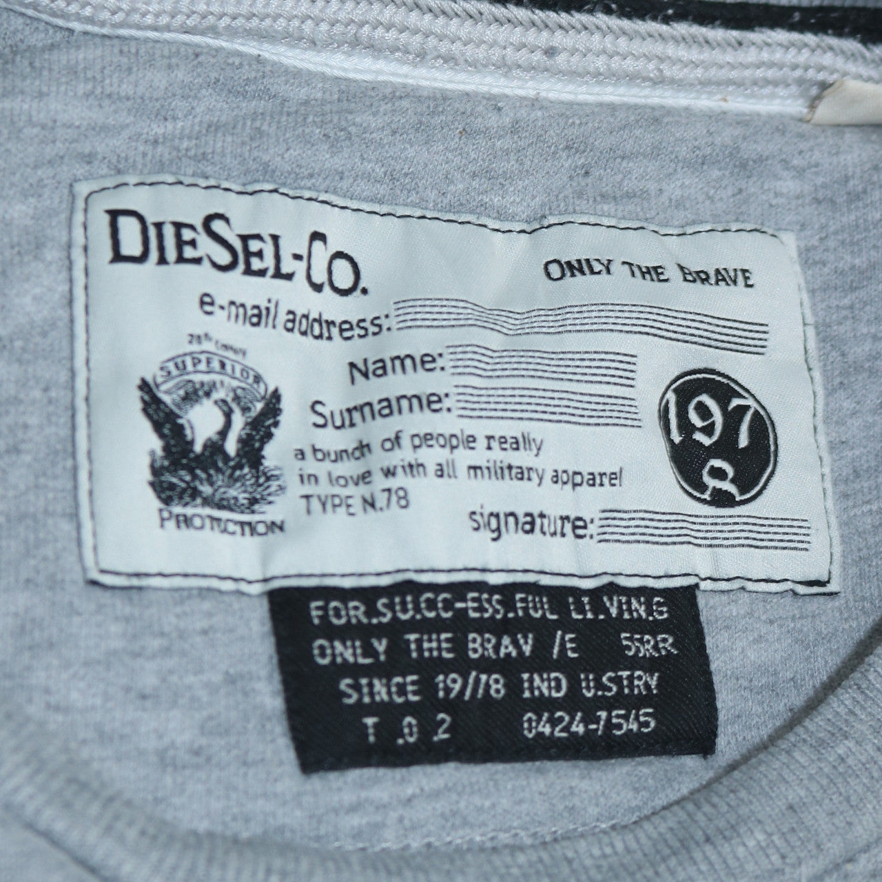 Diesel Men Grey Cotton Crew Neck Pullover Sweatshirt Medium