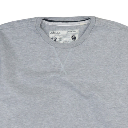 Diesel Men Grey Cotton Crew Neck Pullover Sweatshirt Medium