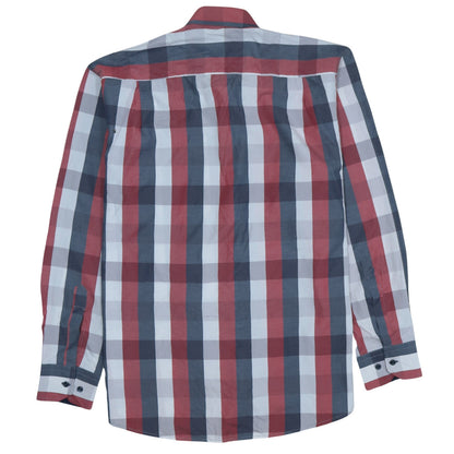 Tommy Hilfiger Men's Red Blue Check Long Sleeve Button-Up Shirt 2XL