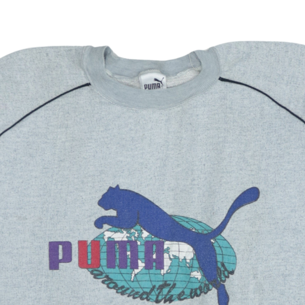 Puma Men's Grey XL Vintage Pullover Sweatshirt Graphic Logo