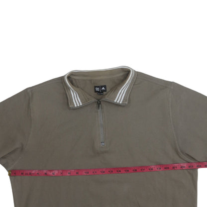 Adidas Men's Brown XL 1/4 Zip Fleece Sweatshirt