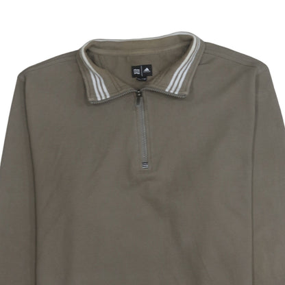 Adidas Men's Brown XL 1/4 Zip Fleece Sweatshirt