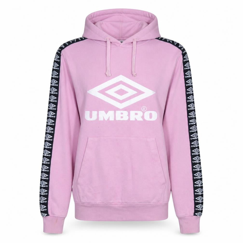 Umbro Womens Pink Hoodie Small Logo Tape Sleeve Pullover