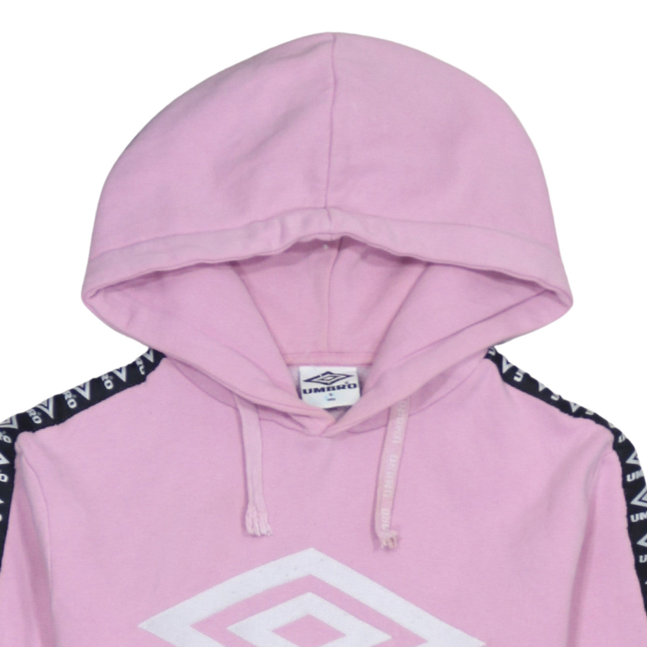 Umbro Womens Pink Hoodie Small Logo Tape Sleeve Pullover