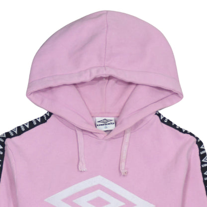 Umbro Womens Pink Hoodie Small Logo Tape Sleeve Pullover