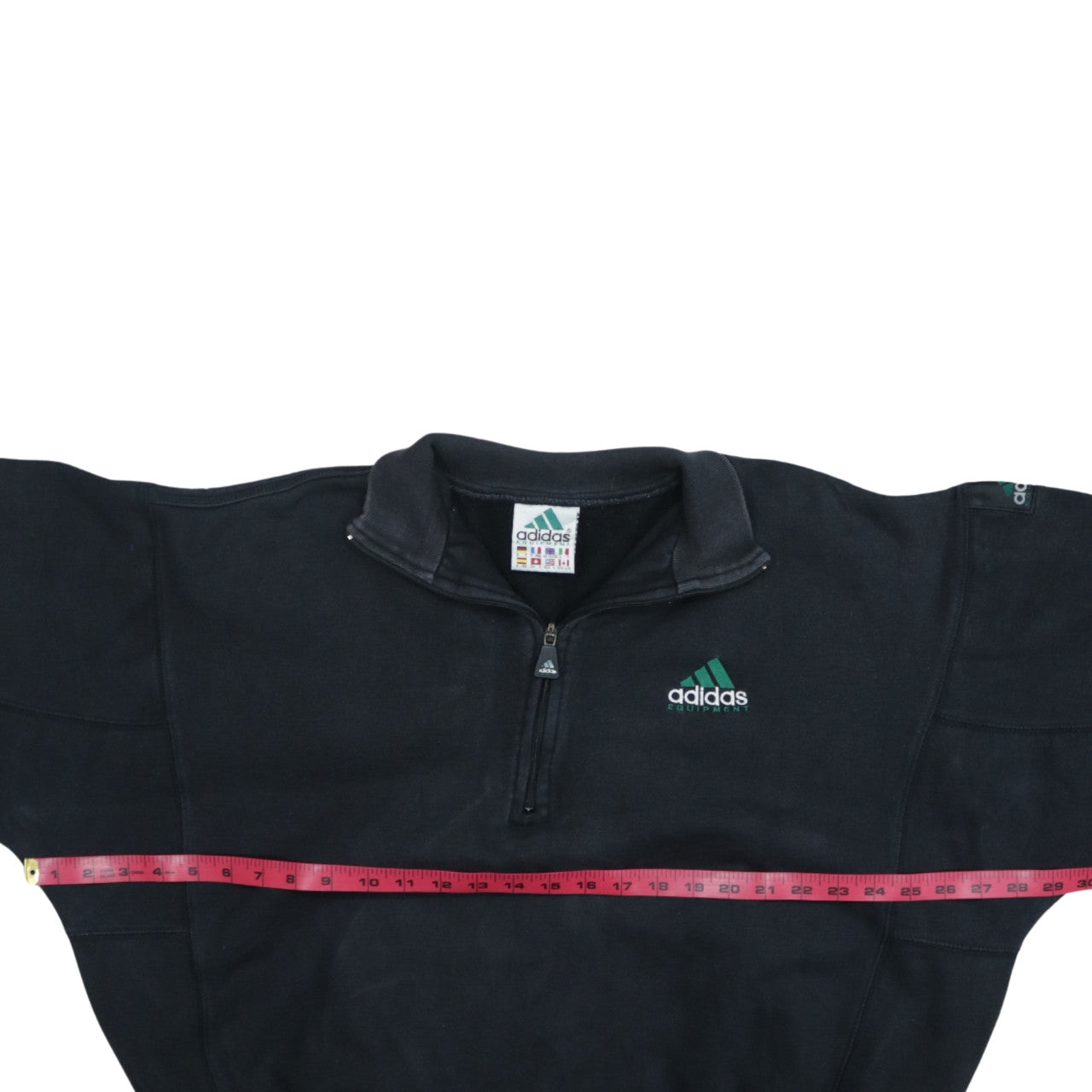 Adidas Men’s Black 1/4 Zip Pullover Sweatshirt Size L Vintage Fleece