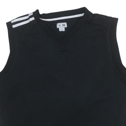 Adidas Men's Black Sleeveless V-Neck Sports Vest Sweatshirt M