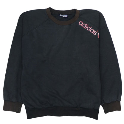 Adidas Boys Black Pullover Sweatshirt 16 Years Retro Logo Fleece