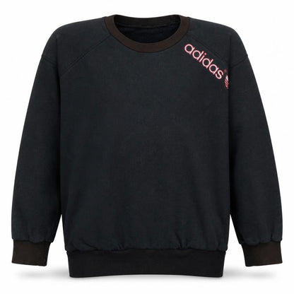 Adidas Boys Black Pullover Sweatshirt 16 Years Retro Logo Fleece