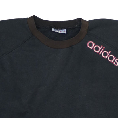 Adidas Boys Black Pullover Sweatshirt 16 Years Retro Logo Fleece