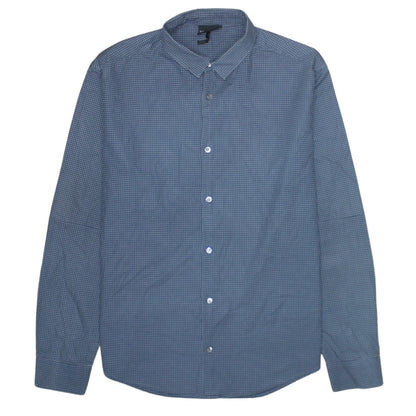 Emporio Armani Men's Blue Slim Fit Long Sleeve Cotton Shirt Size L