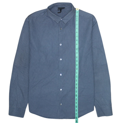 Emporio Armani Men's Blue Slim Fit Long Sleeve Cotton Shirt Size L