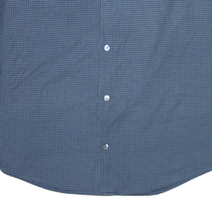 Emporio Armani Men's Blue Slim Fit Long Sleeve Cotton Shirt Size L