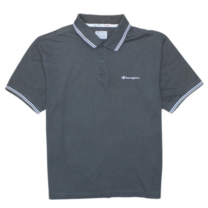 Champion Men's Black Polo Shirt Size L Short Sleeve Cotton