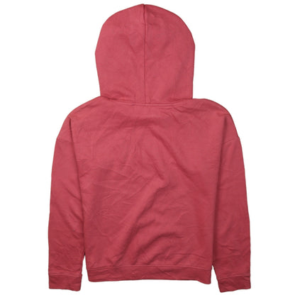 GUESS Womens Pink Pullover Hoodie XS Logo Embroidered Casual