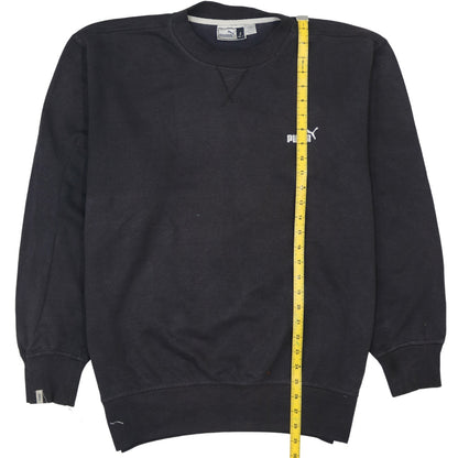 Puma Mens Black L Pullover Sweatshirt Crew Neck Fleece