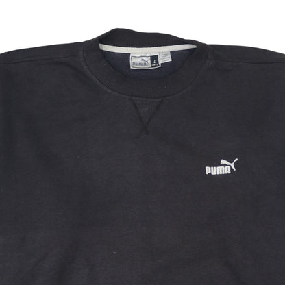 Puma Mens Black L Pullover Sweatshirt Crew Neck Fleece
