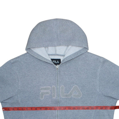 FILA Womens Grey Full Zip Hoodie XXL Classic Casual Sweatshirt