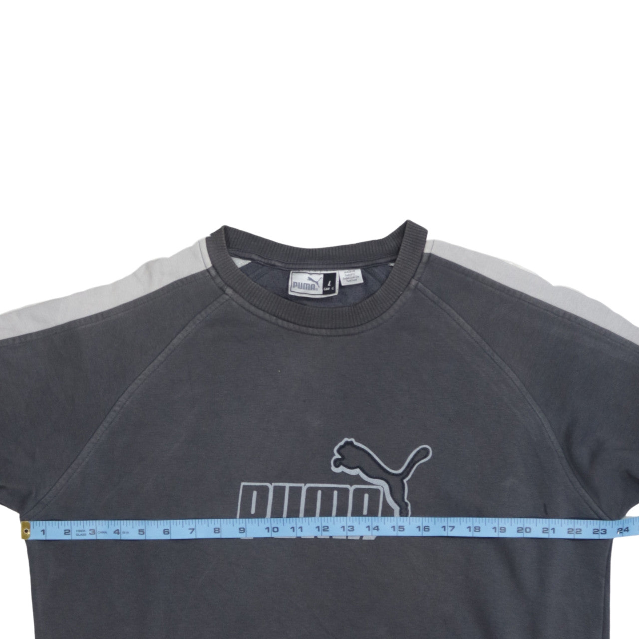 Puma Mens Grey Logo Pullover Sweatshirt L Regular Fit