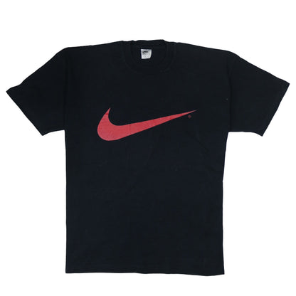 Nike Men's Black XL Vintage Red Swoosh Logo Graphic T-Shirt
