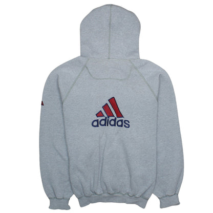 Adidas Men's Grey Full Zip Hoodie M Logo Sportswear Sweatshirt