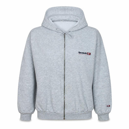 Reebok Women’s Grey Full Zip Hoodie Medium Athletic Dept Logo