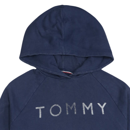 Tommy Hilfiger Womens Navy Blue Pullover Hoodie XL Cotton Logo