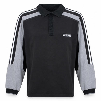 Adidas Men's Black Long Sleeve Collared Sports T-Shirt Size M