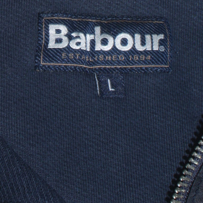 Barbour Men Blue L 1/4 Zip Cotton Sweatshirt Pullover