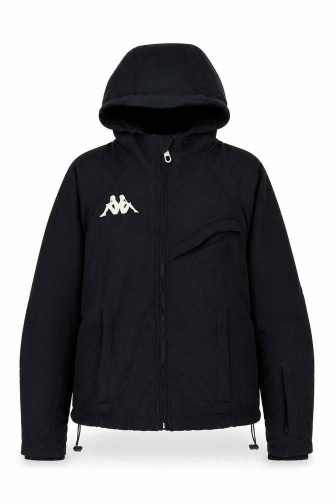 Kappa Womens Black XL Hooded Full Zip Winter Puffer Jacket