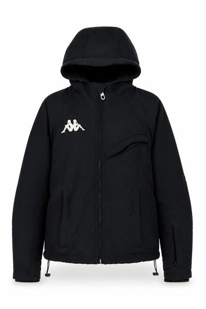 Kappa Womens Black XL Hooded Full Zip Winter Puffer Jacket