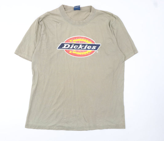 Dickies Men's Beige XL Logo Graphic Crew Neck T-Shirt