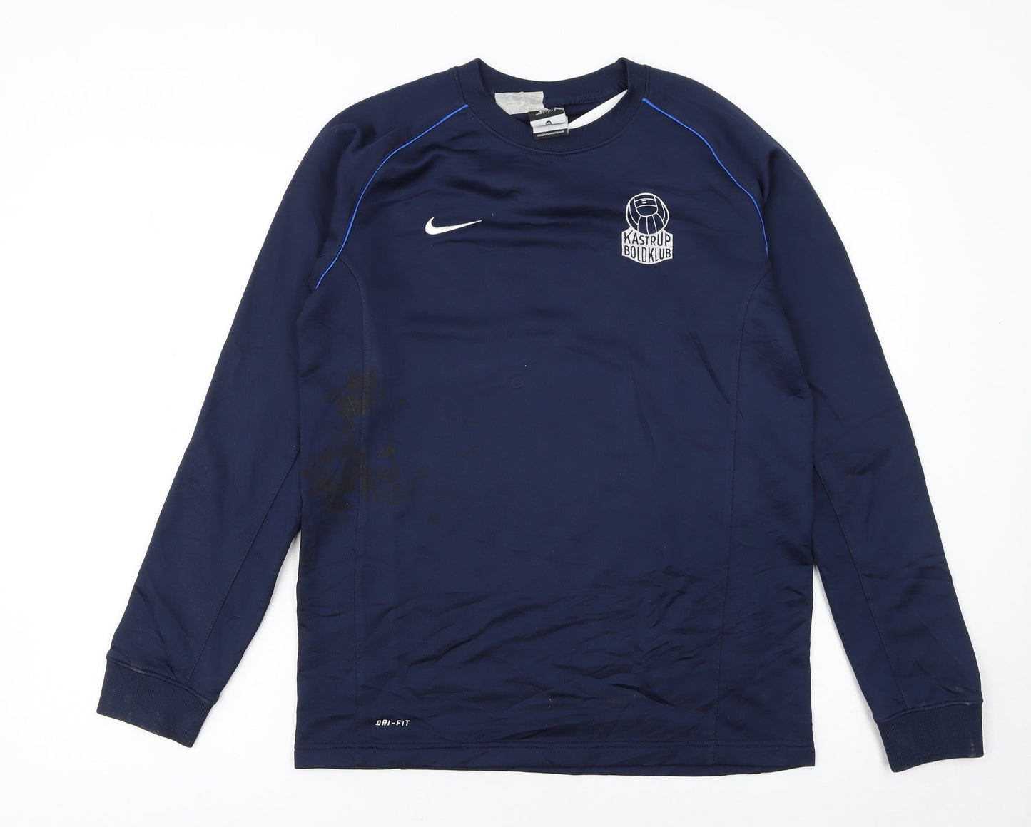Nike Boys Navy Blue Crew Neck Dri-FIT Sweatshirt XL 13-15 Years Football